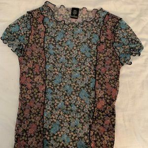 Scalloped Edge Urban Outfitters Floral Top
